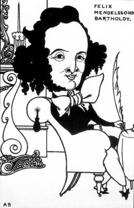 Karikatyr av Felix Mendelssohn