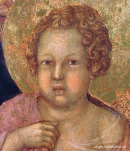 Madonna och barn på en tron ​​(Fragment på framsidan)