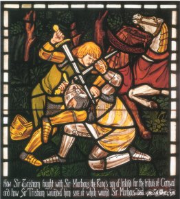 Kampen med Sir Marhalt, från "Berättelsen om Tristan och Isolde"
