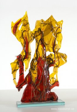 Gyllene hösten - glas-fusing skulptur