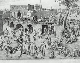 Skridskoåkning före porten till Saint George, Antwerpen
