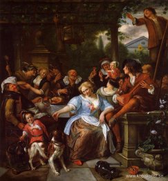 Glad sällskap på en terrass