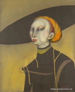 Ung dam med hatt (efter Lucas Cranach)