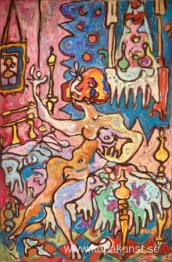 Ung kvinna dansar i Cerro interiör