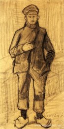 Pojke med mössa och träskor