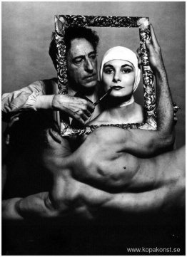 Jean Cocteau med skådespelerskan Ricki Soma och dansaren Leo Col