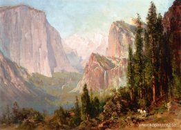 Scen av Yosemite. Brudslöja höst