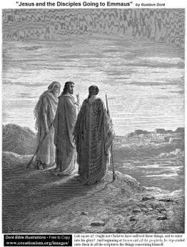 Jesus och lärjungarna på väg till Emmaus