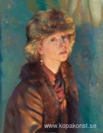 Flicka med en pälsmössa