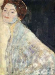 Porträtt av en dam i vitt (oavslutat)