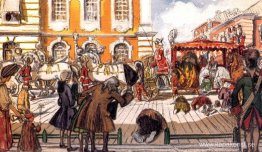 Promenad av kejsarinnan Elizabeth genom Noble Streets i St Peter