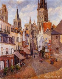 Solljus, eftermiddag, La Rue de l'Epicerie, Rouen