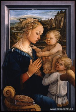 Madonna och barn med två änglar