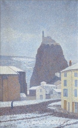 Saint-Michel d'Aiguilhe (Haute-Loire) under snö