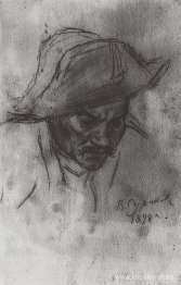 Soldathuvud i en sned hatt