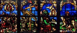 Fönster i målat glas i Loch Family Chapel