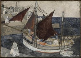 Båt i Harbour, Bretagne