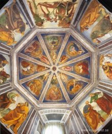 Vy över välvningen av sakristian av St. John