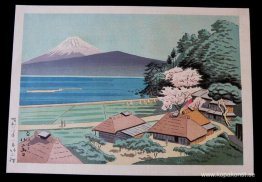 Vårutsikt över berget Fuji