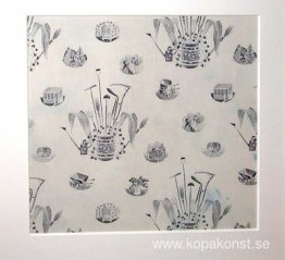 Ett sällsynt tygstycke tillverkat 1958 från en Ravilious-design