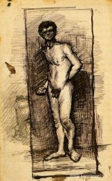 Stående man naken sett framifrån