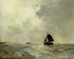 Segelbåt i Choppy Seas