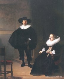 Porträtt av ett par i en interiör