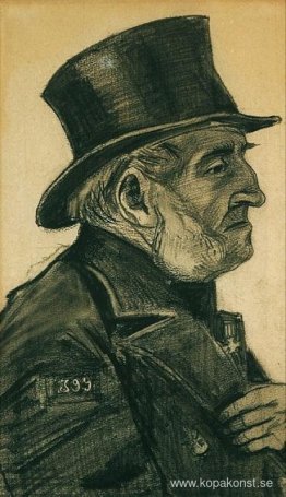 En Almshouse Man i en hög hatt