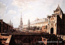Utsikt över Nikolskaya-tornet och portarna till Moskva Kreml och