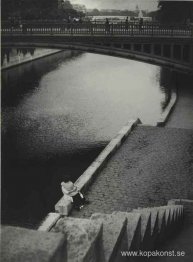 Par som kysser under Pont au Double, Paris