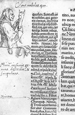 Marginalillustration för Erasmus 'In praise of Folly'