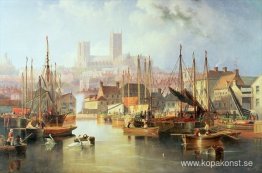 Brayford Pool och Lincoln Cathedral