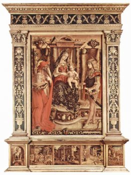 Tronar Madonna, St. Jerome och St. Sebastian