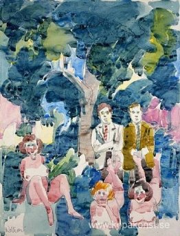 Figurer under träd