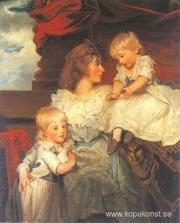 Porträtt av Harriet, Viscountess Duncannon med hennes söner
