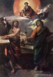 Jungfrun visar sig för de heliga Johannes döparen och evangelist