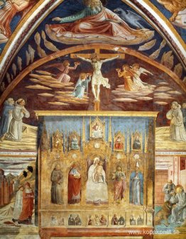 Madonna och barn omgivna av heliga