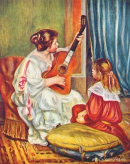Kvinna med en gitarr