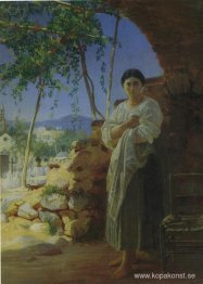 Mamma på sitt barns begravning