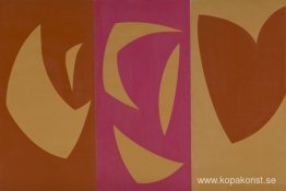 Ochre-lila-röd triptyk