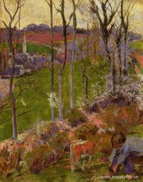 Petit Breton ordnar sin sko, eller Landskap i Pont-Aven, Bretagn