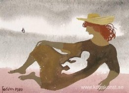 På stranden