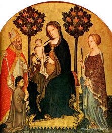 Madonna med barnet och St.Catherine, St.Nicolas och donatorn Gen
