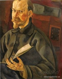 Porträtt av konstnären B.M. Kustodiev