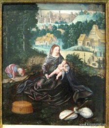 Resten av den heliga familjen på flykt till Egypten