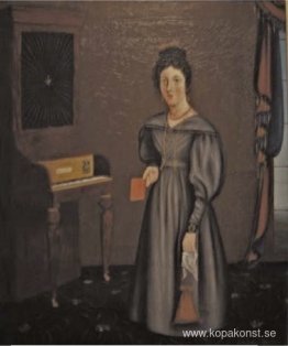 Kvinna före ett pianoforte