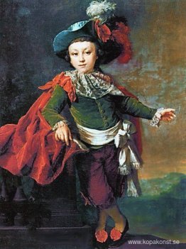 Porträtt av F.P. Makerovskiy i maskeraddräkt