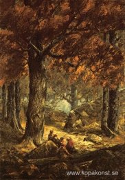 Nötsamlare i skogen