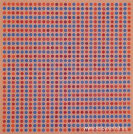 Vibration av röd-blå intilliggande, lila bakgrund