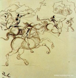 Surrealistiska krigare för en fyrdelad skärm, mitten till vänste